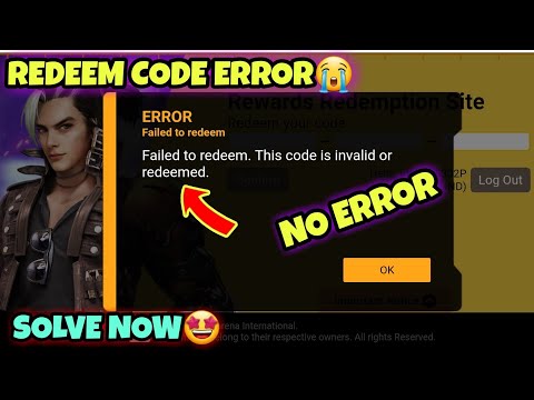 Error Failed To Redeem Free Fire | This Code Is Invalid Or Redeemed | Free Fire Redeem Code Problem