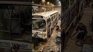 Restoring an Abandoned Metro Bus After Years! 🚌✨#viral#short