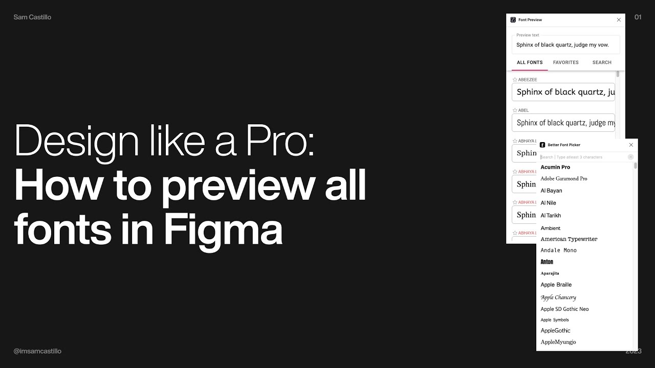 Design like a Pro: How to preview all fonts in Figma #figma #design ...