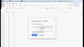 Sorting Data in Google Sheets