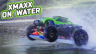 RC CAR Xmaxx drives on water