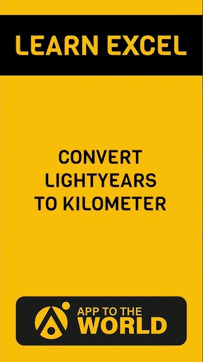 Convert Light year to Kilometer . Excel Trick. #shorts #viral # ...