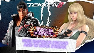 Jin gets Tekken Emperor promo and 10 WINS streak against Masher Lili !