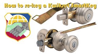 How to rekey and reset a Kwikset SmartKey  filp the door Knob Keyhole  Key Cylinder Removal