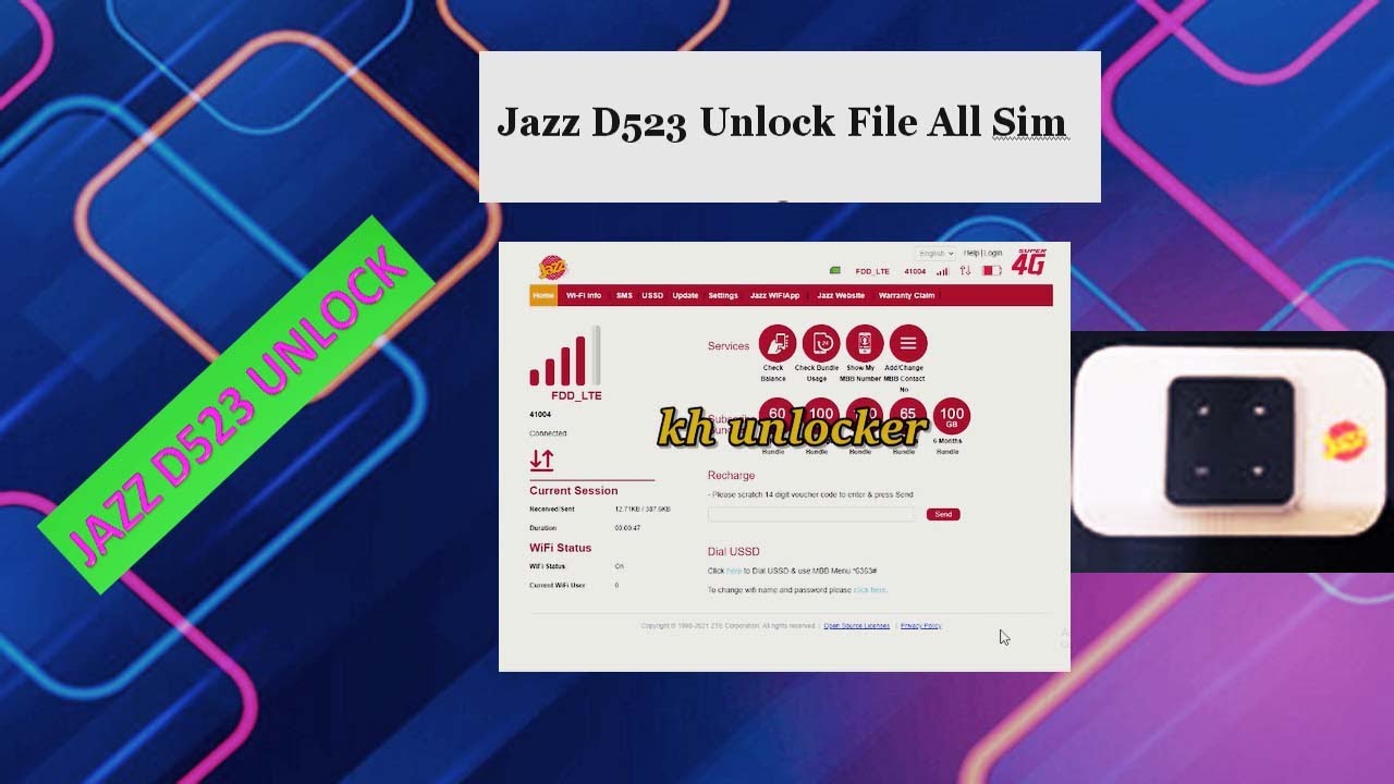 D523 Unlock  All Sim Jazz New device D523| HOW TO UNLOCK JAZZ  d523 ALL version 100% ✅ tested