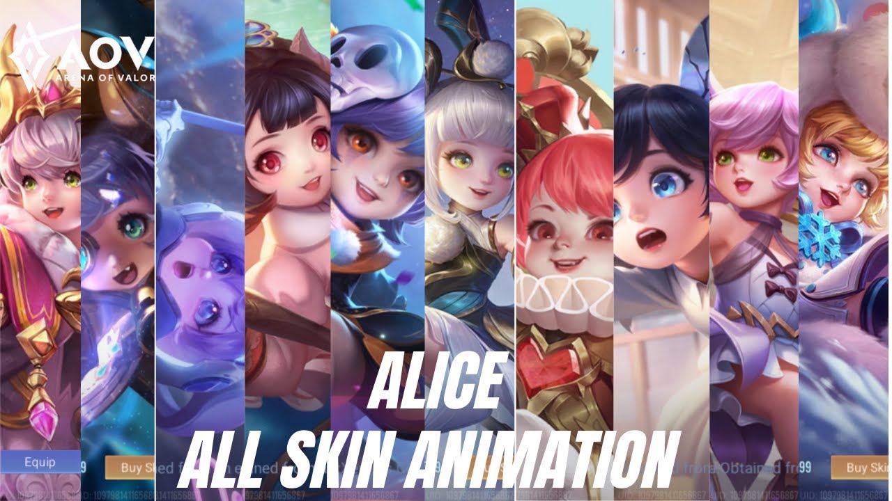 AOV : ALICE ALL SKIN ANIMATION | ARENA OF VALOR | No Commentary | TheBigBangCrusher