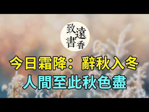 今日霜降：辭秋入冬，人間至此秋色盡，靜待冬來！二十四節氣——致遠書香