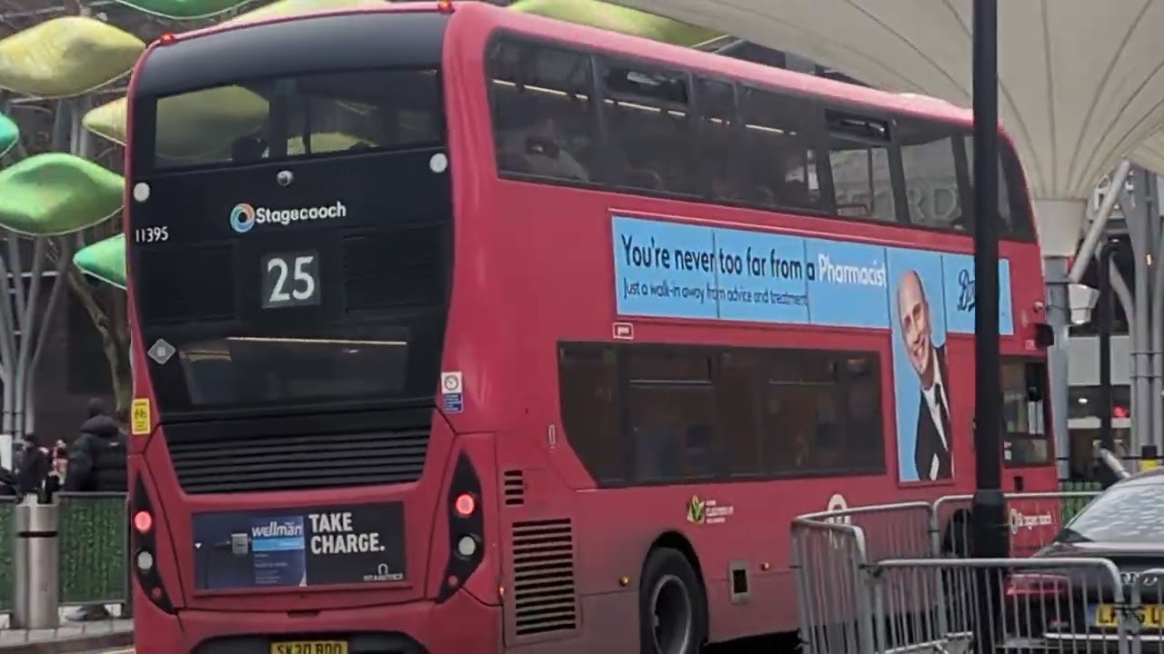 Here is the Stagecoach bus 11395 on the number 25 in Stratford Thursday 26 February 2026