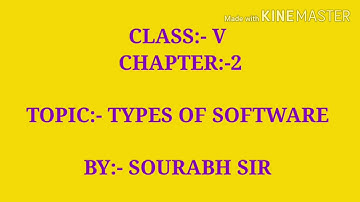 Topic:- TYPES OF SOFTWARE  | Chapter:-2 | Subject:- Computer(CBSE) | Class:- V | SOURABH SRIVASTAVA