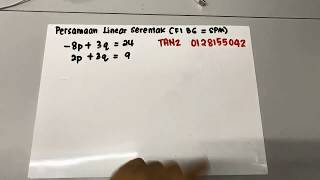 Matematik Tingkatan 1 bab 6: Persamaan Linear Serentak
