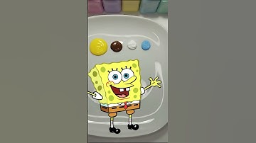 Spongebob and Patrick /Color Mixing #colormixing  #paintmixing  #colortheory #asmrart #shorts