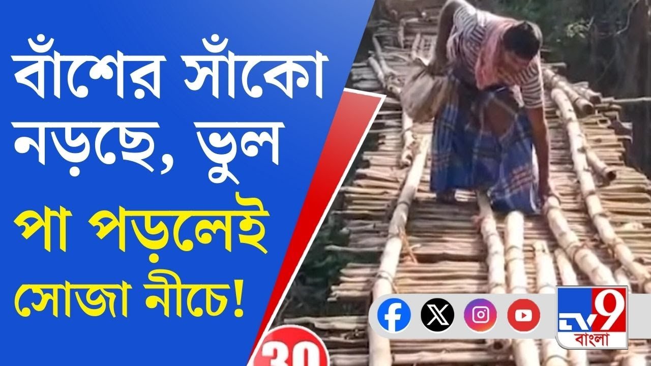 Bamboo Bridge Condition: নড়বড়ে সাঁকো দিয়েই ঝুঁকির পারাপার