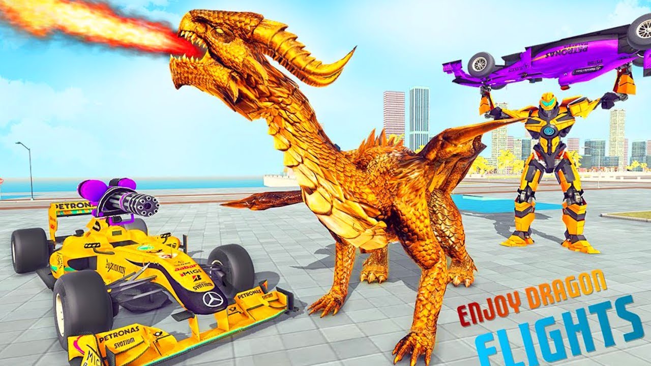 Robot gameplay video 2021 | Dragon Robot Car Game video | Robot  transformer android game