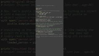 pickle module #python #showcase