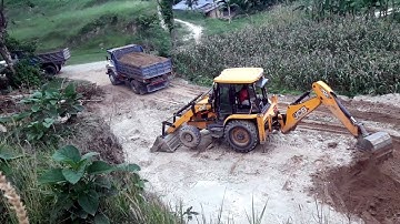 Two Tripper Dump Loading Soil And JCB Backhoe Video Ep322