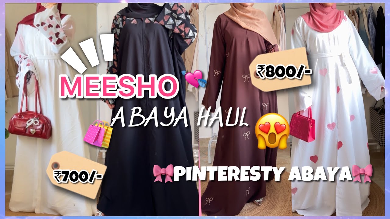 Meesho huge abaya haul | pinteresty abaya 💘✨ affordable modest abaya haul | 😚💸 under ₹999/-😍
