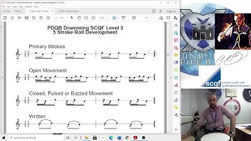 SCQF Level 3 Drumming - 5 Stroke Roll Development TUTORIAL VIDEO