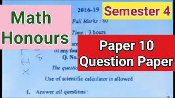 Math Honours Semester 4 Question Paper 2016-19 || VBU Math Honours B.sc Question, BBMKU,SKMU,Ranchi
