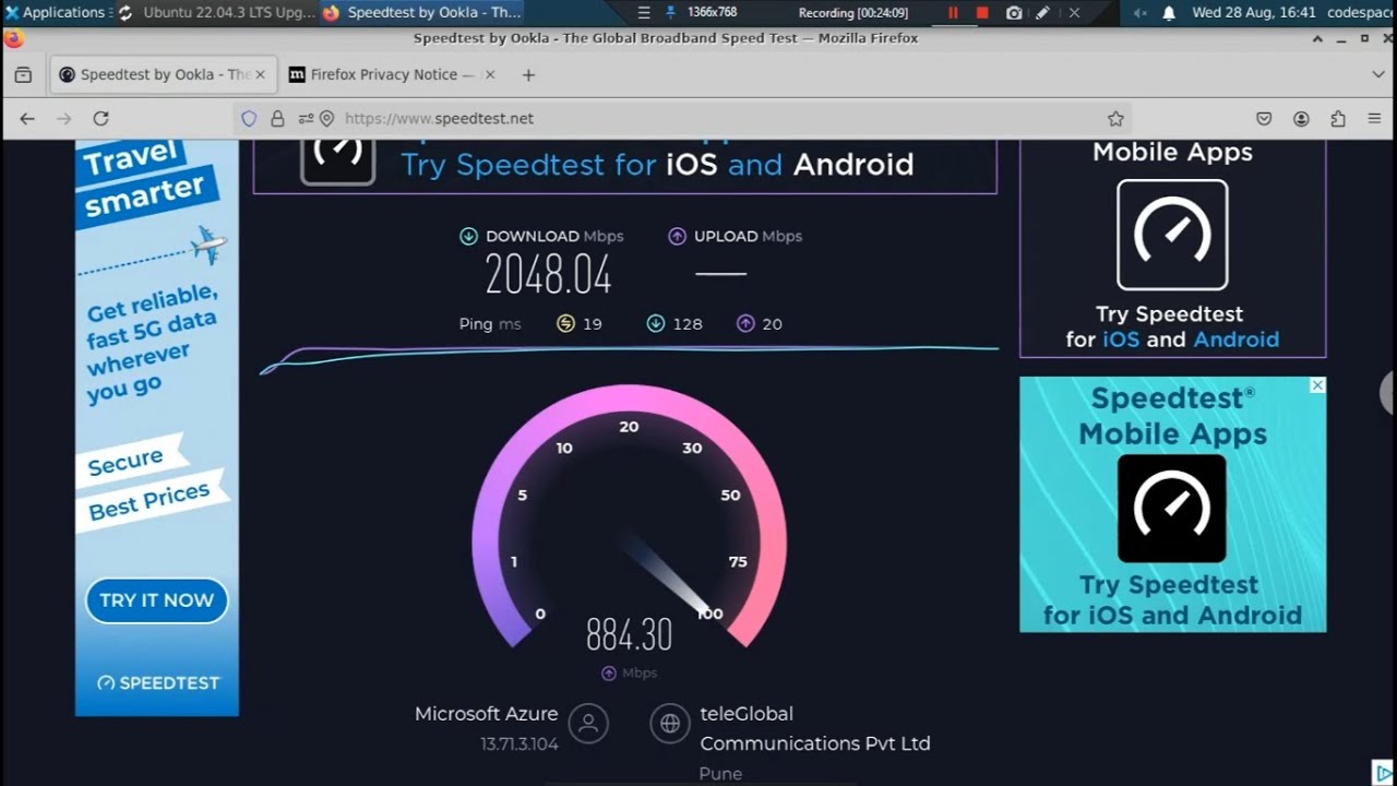Test Speed Rdp Create 16GB RAM RDP for Free in Just few minutes !! Speed upto 10gbps ...