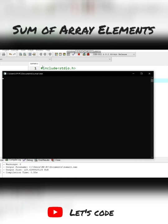 Sum of Array Elements in C program (Let's code) - YouTube