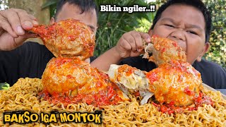 Super ngiler ! Mukbang bakso iga montok siram sambel + 5 bungkus mie aceh, sampe kenyang