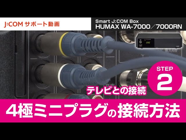 WA-7000/7000RN】テレビとの接続－手順② 4極ミニプラグ(AVケーブル)の