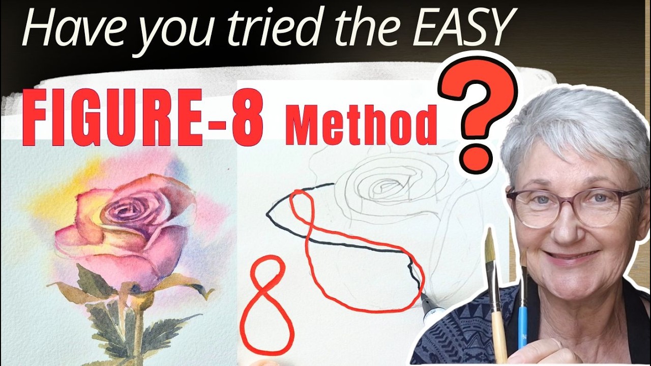 Paint SIMPLE Watercolour Rose Centres and Outer Petals | Step-by-Step