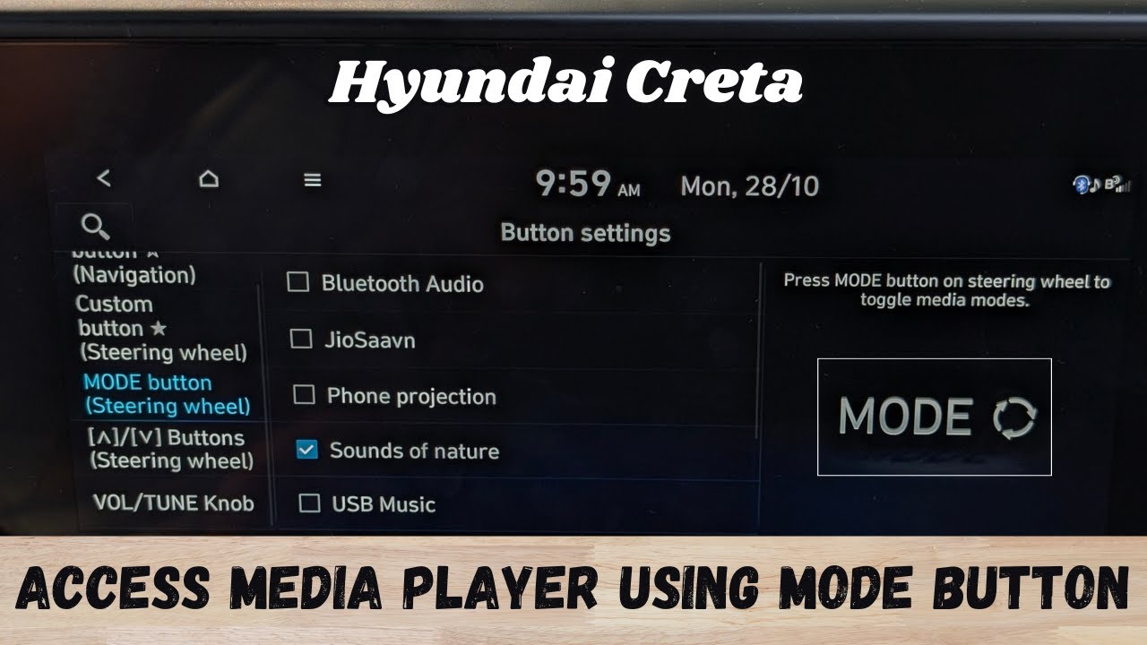 Quickly Access Jio Saavn/Radio Using Creta 2024| Customize Steering ...