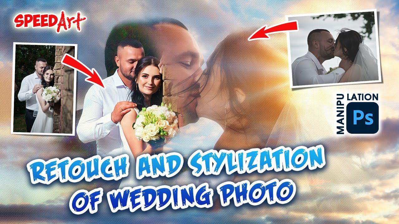 [SpeedArt] Retouching and stylization of a wedding photo for printing on canvas in Photoshop.
