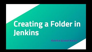 Creating a Folder in Jenkins
