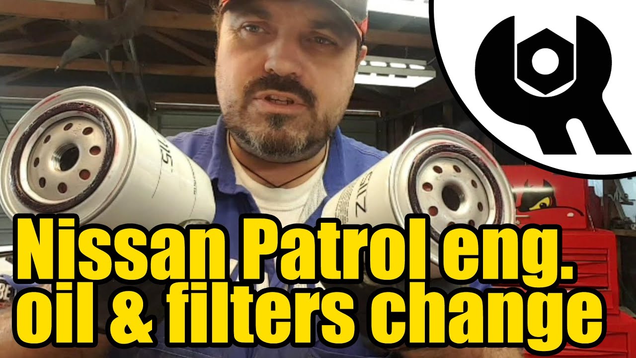 Nissan Patrol GR  TD42 Diesel engine  oil  filters change 