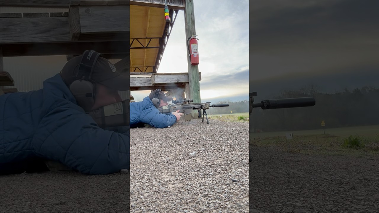 13” SCAR 17 SBR 500 yards. 3 hits on steel torso with a cold bore. 