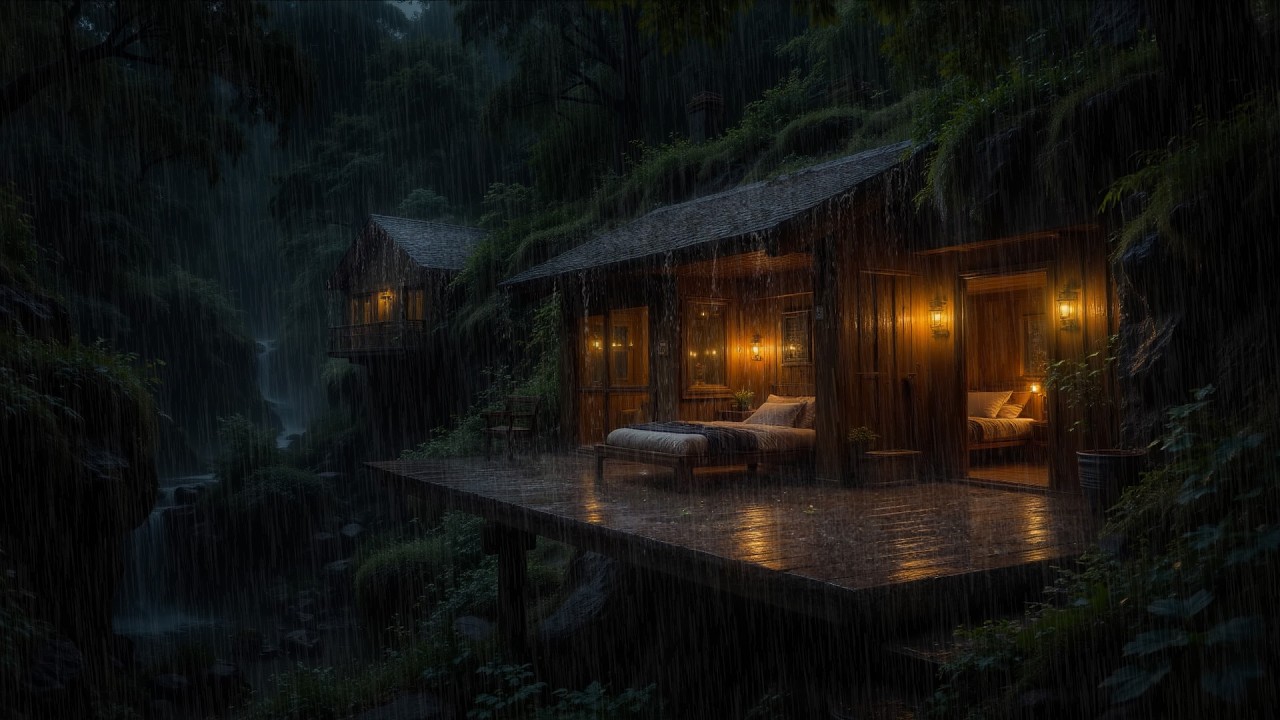 Быстро Засыпайте Под Звуки Дождя • Спокойная Лесная Хижина Ночью • Снятие Стресса И Глубокий Сон