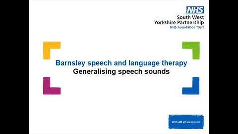 Generalising speech sounds