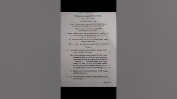 Internal Combustion Engines Exam Question Paper SUMMER 2020 AMIE SECTION B MECHANICAL