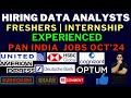 Data Analyst Jobs for Freshers 2024 | Data Analyst Jobs in India | Data Analyst Jobs and Internship