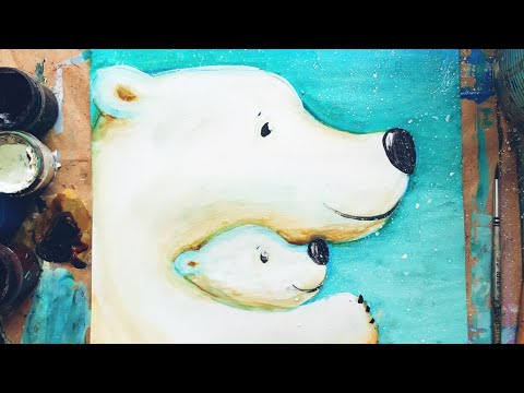 УМКА |Рисуем гуашью просто🎨 Северные мишки💙