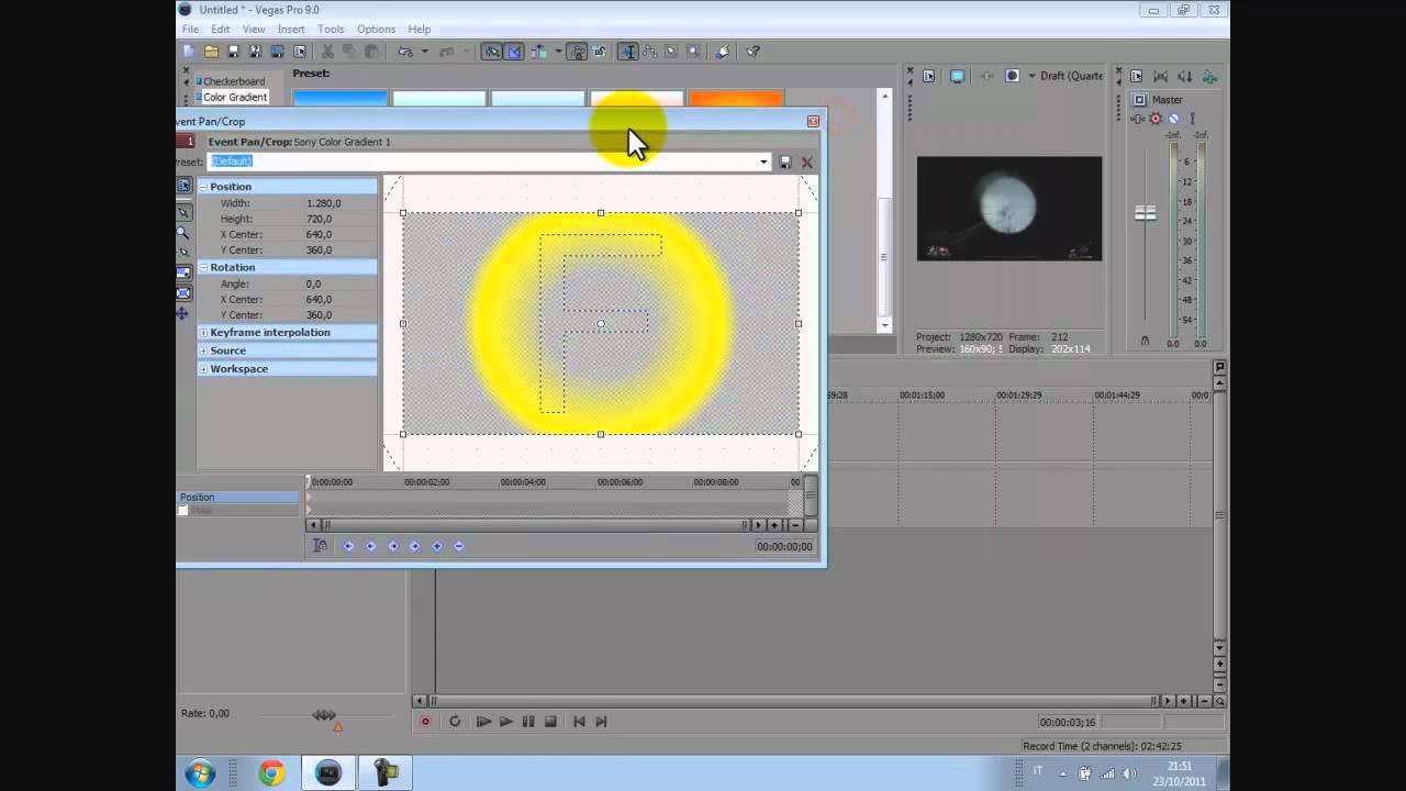 Tutorial #4:Effetto  Elliptical Ring Sony Vegas  9