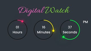 How to Design Digital Clock With Separate Indicators Using HTML CSS and JavaScript I Wpshopmart