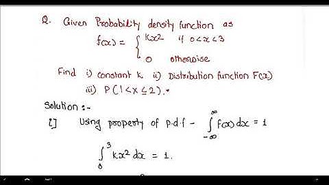 Solved Problems: Probability Density function