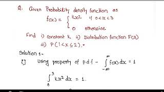 Solved Problems: Probability Density function