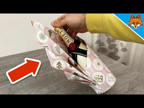لف زجاجة كهدية خدعة في دقيقتين