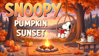 🎃 Snoopy’s Pumpkin Sunset 🍂 Warm Lofi Beats for Relaxing & Studying ☕Relaxing Lofi for Calm Day