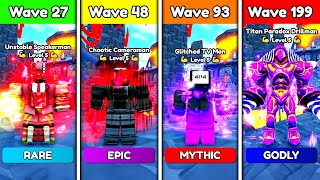 UNSTABLE vs CHAOTIC vs GLITCHED vs TITAN PARADOX in ENDLESS MODE 🔥 - Toilet Tower Defense screenshot 5