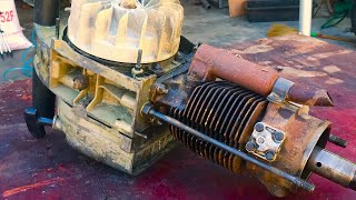 Stone drilling machine restoration | Restore and reuse of old and rusty 2-stroke engine rock drills