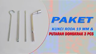 Paket Kunci Roda 19 mm & Putaran Dongkrak Mobil 3 Pcs COD Bayar Di Tempat Planet Hardware