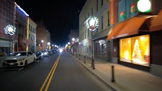 Holiday night drive through Middletown, NY Dolson Ave and Historic Downtown