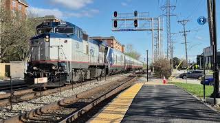 AMTK 504 leads Hiawatha 339, plus Metra MACH at Morton Grove 