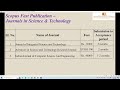 Scopus fast publication - Journals in Science and Technology - Publication in three months