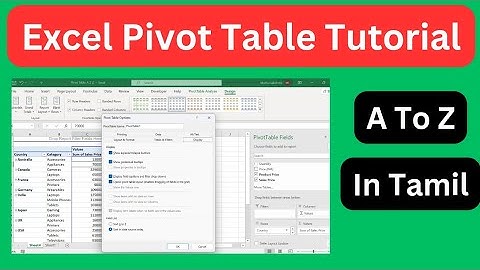 Excel Pivot Table Complete Tutorial In Tamil